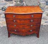 George 3rd Mahogany Gents Serpentine Chest