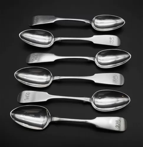 Good Set of 6 Dundee Silver Spoons