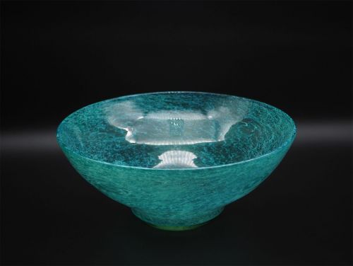 Stunning Early Scottish Vasart Turquoise Glass Bowl