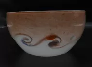Scottish Vasart Peach Coloured Glass Bowl