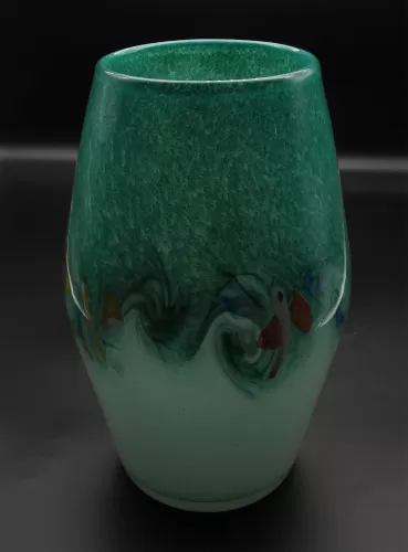 Fine Large Strathearn Turquoise Glass Vase