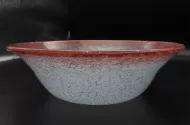 Scottish Art Glass Vasart Bowl in Purple & Red