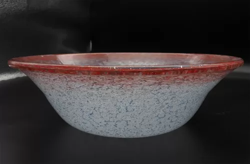Scottish Art Glass Vasart Bowl in Purple & Red
