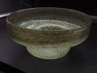 Scottish Vasart Art Glass Bowl of Bubble Design