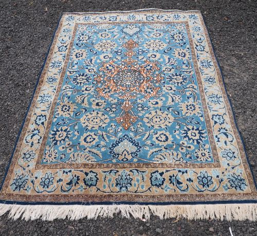 Unusual Colours Mainly Blue Persian Rug