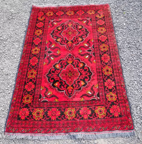 Good Quality Afghan Red Wool Rug