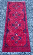 Small Vintage Afghan Wool Runner 