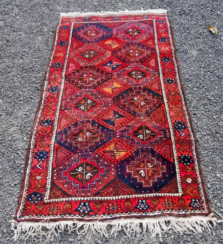 Vintage Persian Hamadan Wool Rug