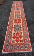 Fine Afghan Kazak Wool Runner. 450cm Long