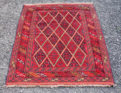 Vintage Afghan Mashwani Tribal Wool Rug