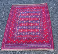 Vintage Afghan Mashwani Tribal Wool Rug