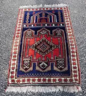 Small Vintage Afghan Prayer Rug