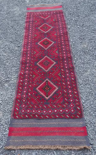 Vintage Afghan Mashwani Tribal Wool Runner