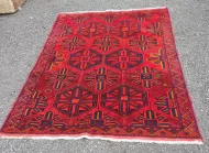Good Clean Vintage Afghan Wool Rug