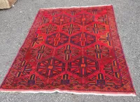 Good Clean Vintage Afghan Wool Rug
