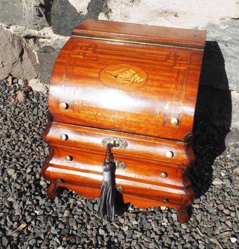 Rare Miniature Bombe Bureau Decanter Box, Complete.