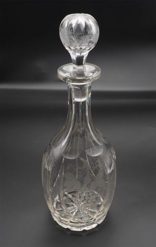Victorian Grape & Vine Engraved Decanter