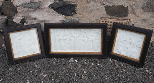 Set G. Tinworth Style Framed Plaster Plaques