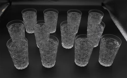Superb Set of 12 Crystal Water Tumblers