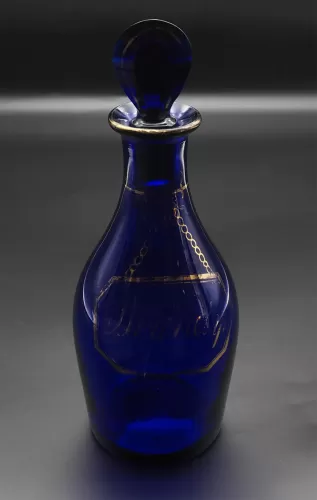 Georgian Bristol Blue Brandy Decanter
