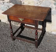 Early 1700's Oak Single Drawer Side Table