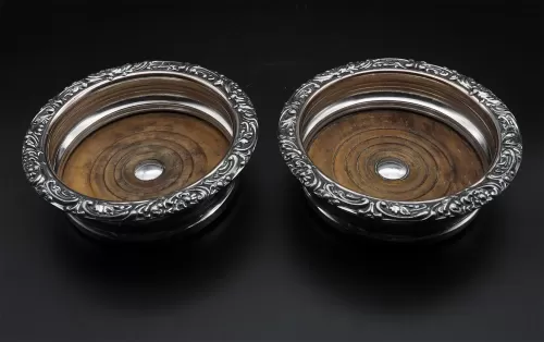 Good Pair Victorian Silver Plated Coasters