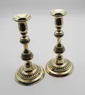 Nice Design Pair of Georgian Brass Candlesticks