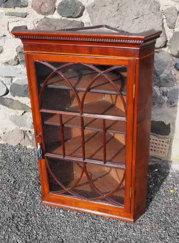 Scottish Hanging Glazed Corner Cabinet