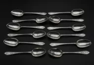 Good Set of 12 Scottish Silver Teaspoons