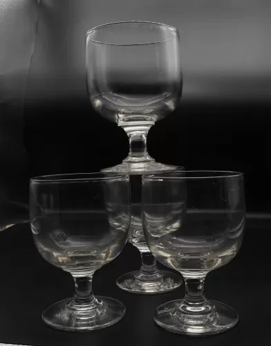 Set of 4 Large Glass Rummers. C. 1870