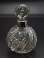 Silver Topped Cut Glass Scent Bottle
