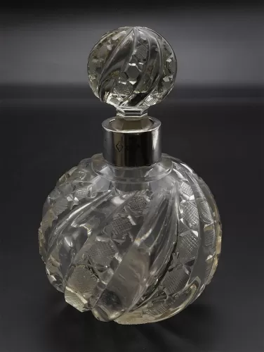Silver Topped Cut Glass Scent Bottle