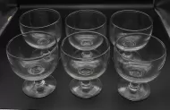 Rare Set of 6 Huge Glass Rummers