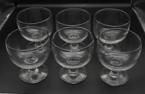 Rare Set of 6 Huge Glass Rummers