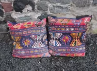 Good Pair of Vintage Carpet Cushions