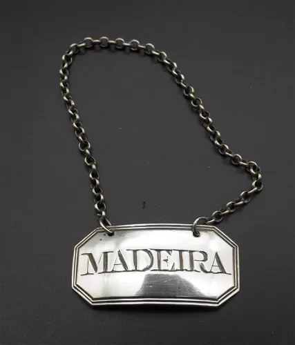 18th Century Silver Madeira Decanter Label