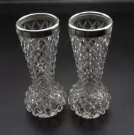 Good Pair of Silver Topped Flower Vase
