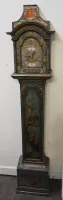 Rare Antique Blue Lacquer Grandmother Clock