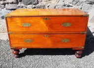 Mid 19th Century Teak Campaign Chest