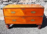 Mid 19th Century Teak Campaign Chest