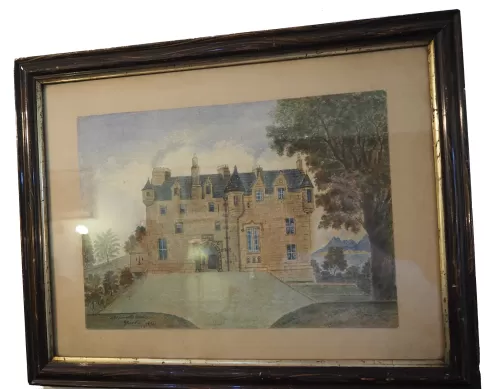 Victorian Scottish Castle Watercolour Painting