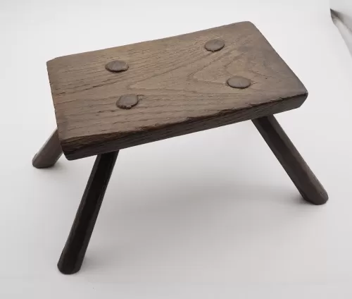 Primitive Early Small Oak Stool