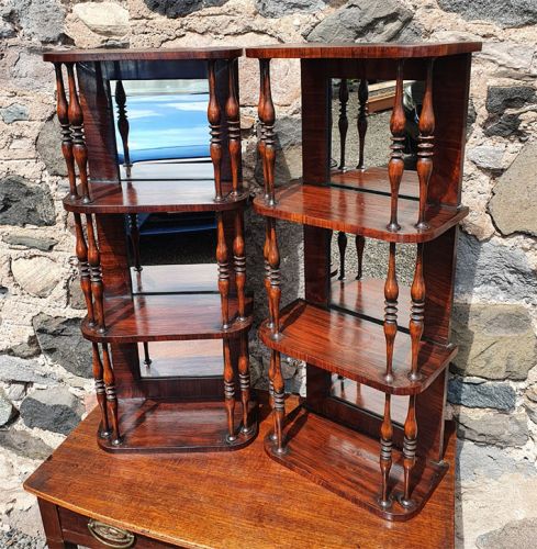Pair Regency Rosewood Hanging Shelves