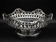 Superb Large Scottish Silver Pierced Bowl