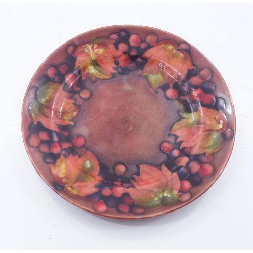 William Moorcroft Flambe Leaf & Berries Plate