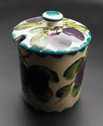 Scottish Wemyss Jam Pot in Purple Plums